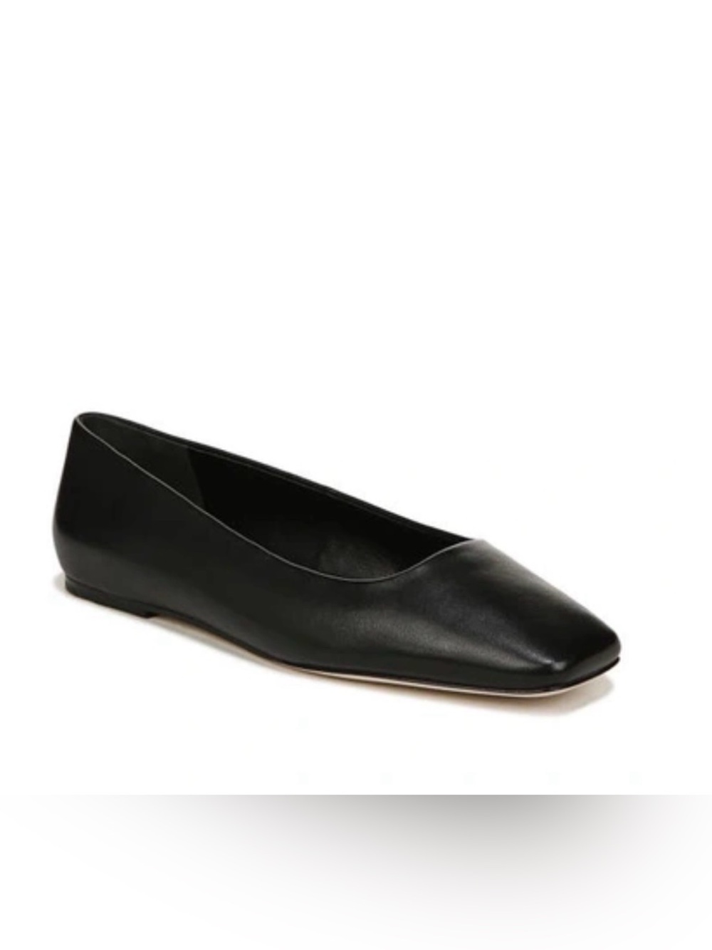 Vince Cesta Leather Ballet Flats Black Pointed Toe Slip On Size 8.5
